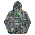 De Nada Braddah Coral Reef Hoodie - back view, vivid teal purple coral and gold mosaic all-over print