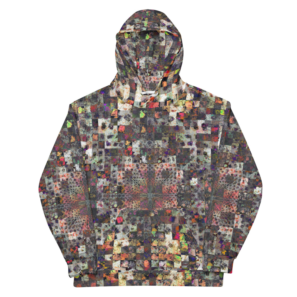 De Nada Braddah Sun-Faded Mosaic Hoodie - close-up print detail