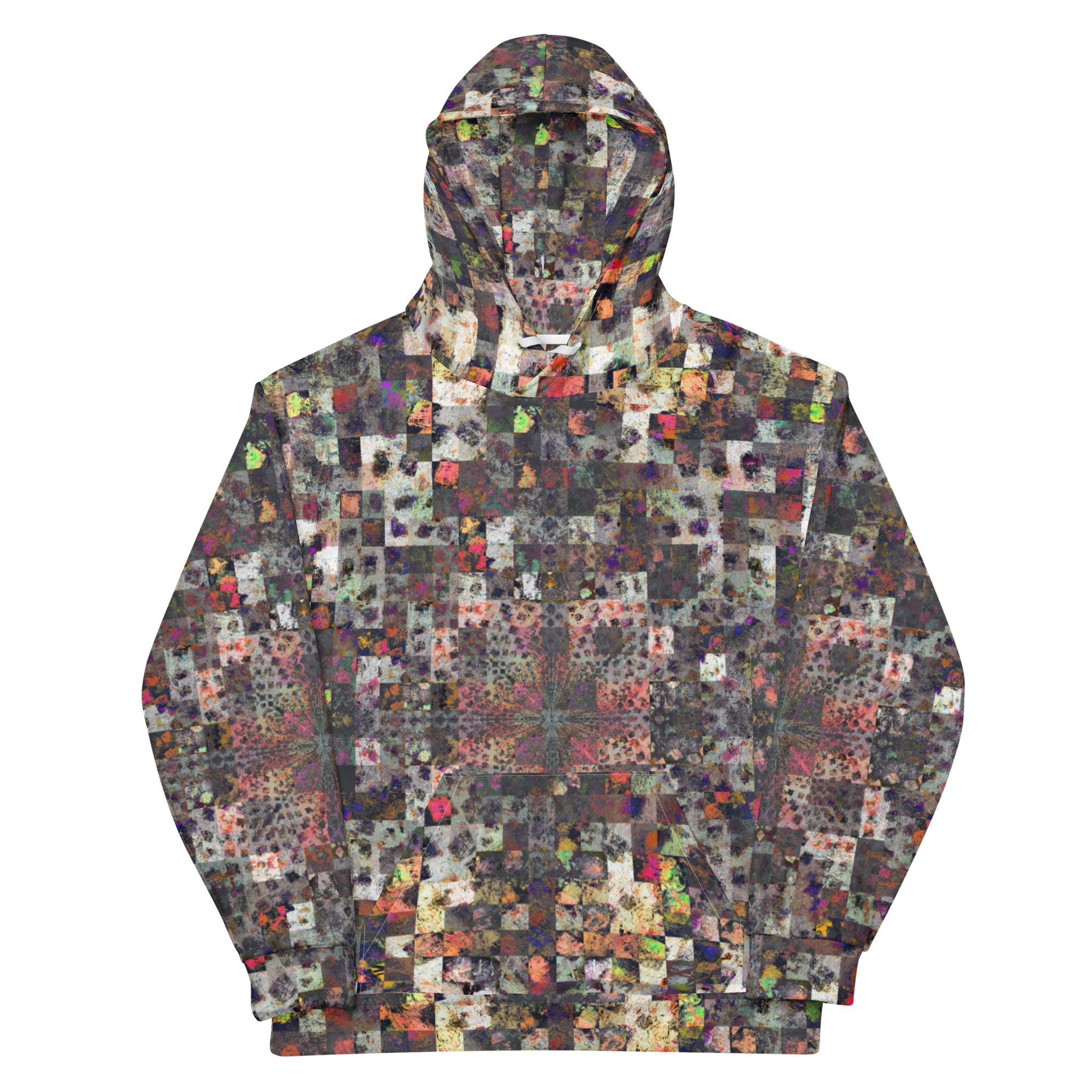 De Nada Braddah Sun-Faded Mosaic Hoodie - close-up print detail